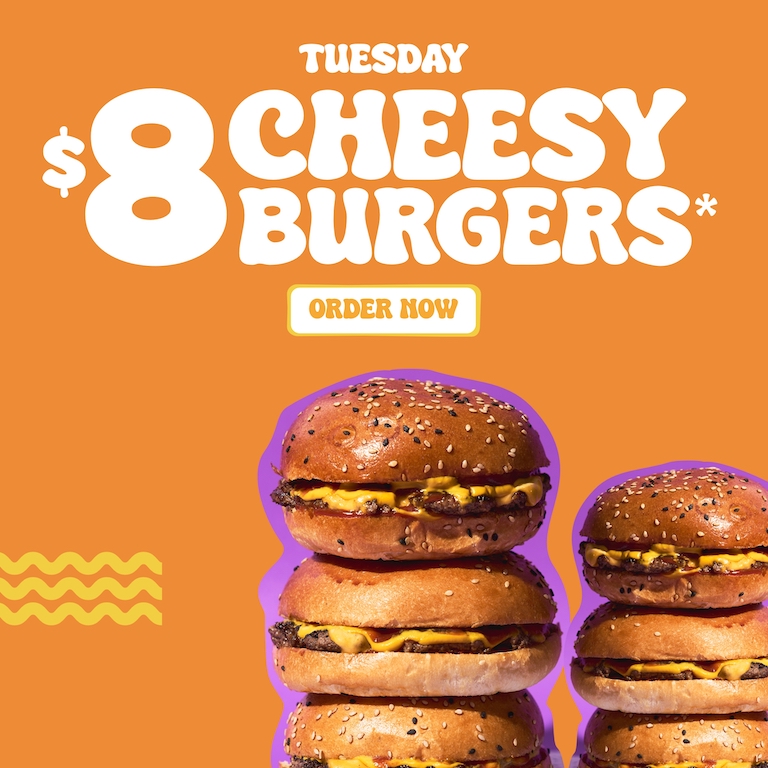 $8 Cheesy Burgers at YOMG on Tuesdays