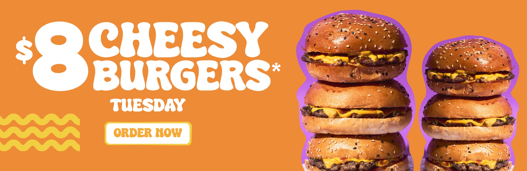 $8 Cheesy Burgers at YOMG on Tuesdays