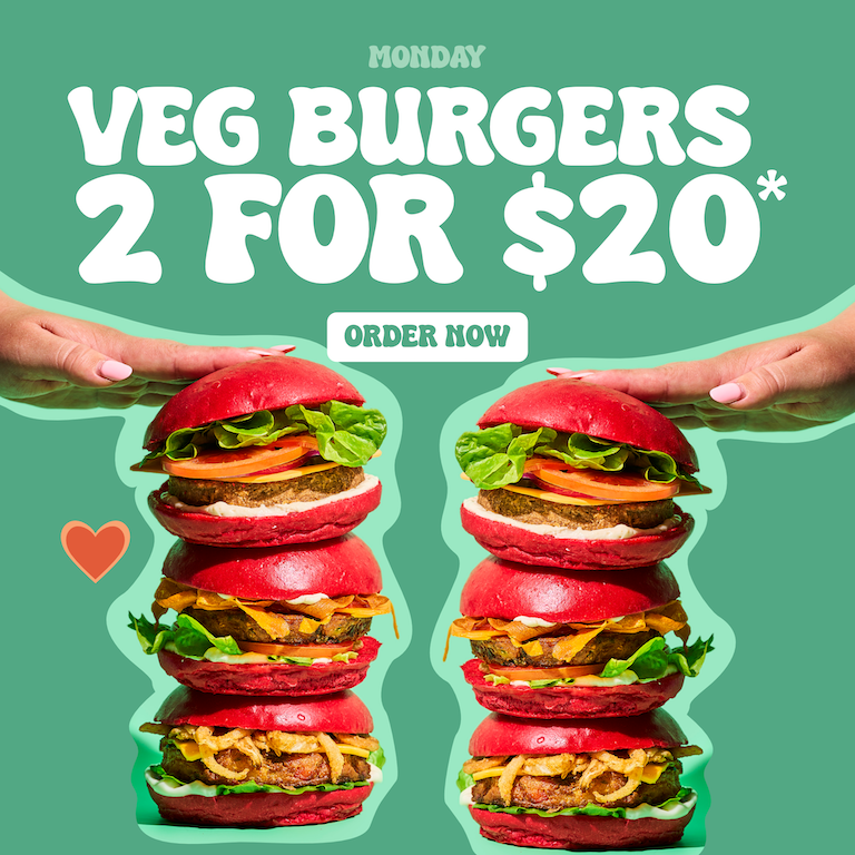 YOMG Mondays Veg Burgers 2 FOR $20