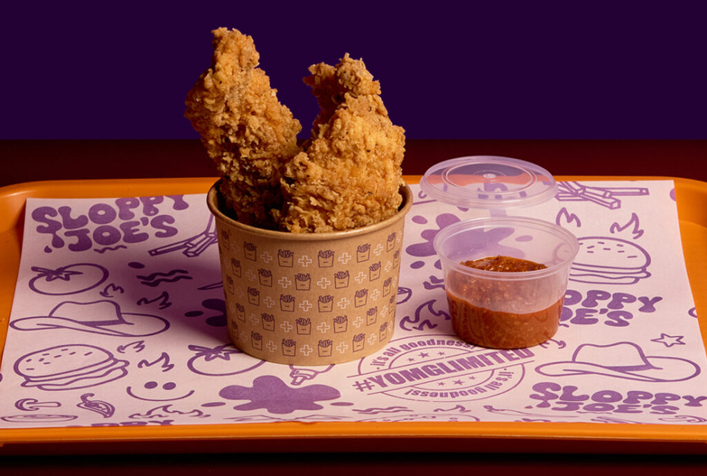 Crunchy Fried Chickn Strips #YOMGlimited Menu Item at YOMG ~ crunchy fried chick’n strips w/ YOMG house-made sloppy joe sauce