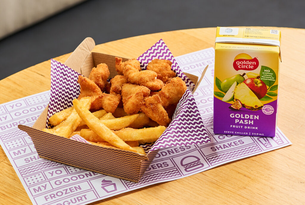 Kids Snack Pack: Chicken Bites from YOMG ~ golden crumbed chicken bites