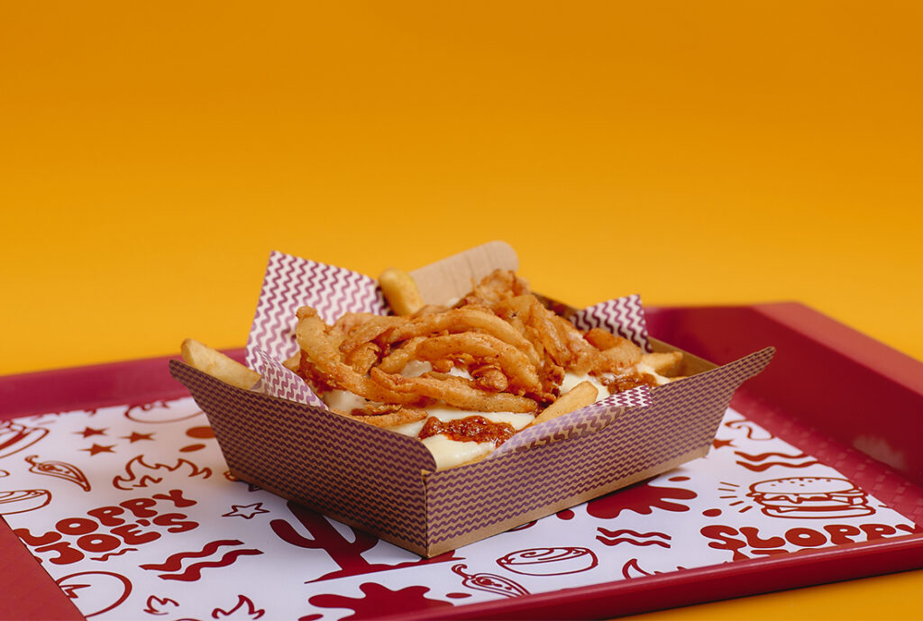 Sloppy Joe Loaded Fries by YOMG ~ slopy joe sauce, bechamel sauce, onion fries, secret seasoned fries #YOMGlimited