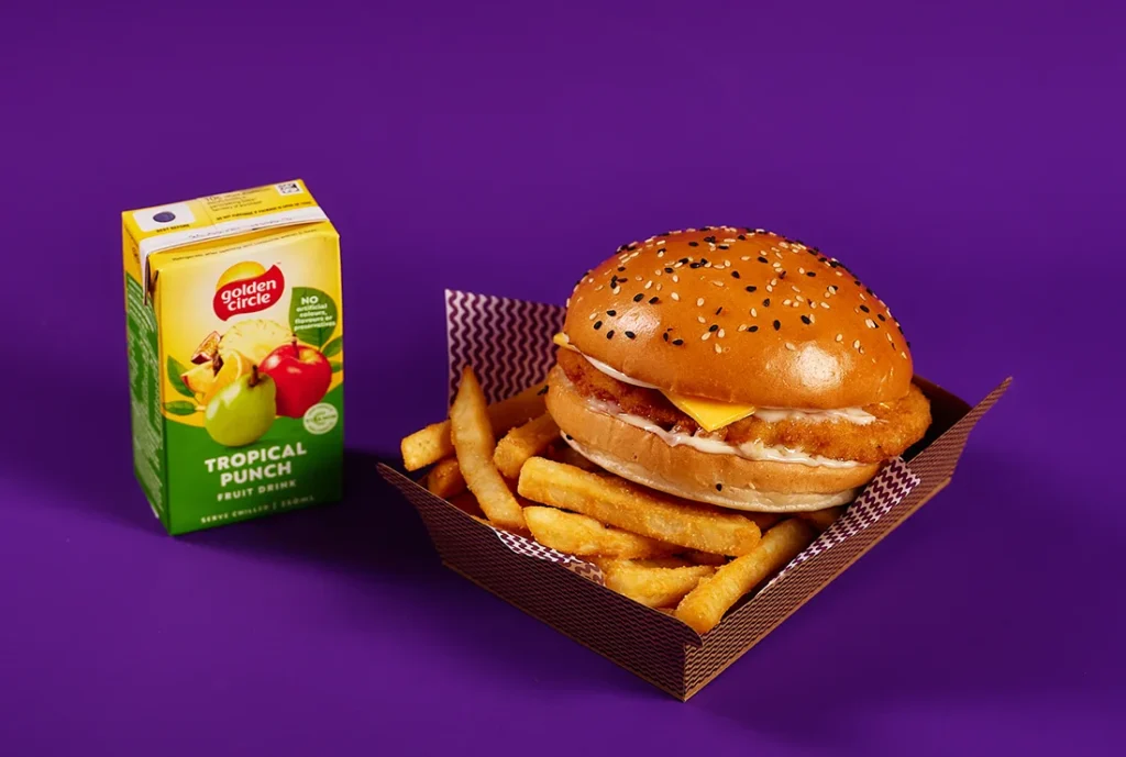 YOMG Kids Snack Pack Jnr Chicken Burger Menu Item
