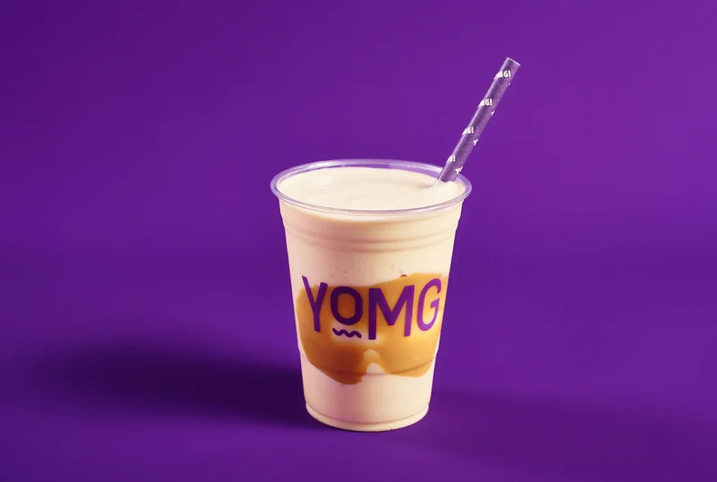 YOMG Salted Peanut Butter Caramel Thick Shake Menu Item with peanut butter, sea salt, caramel fudge
