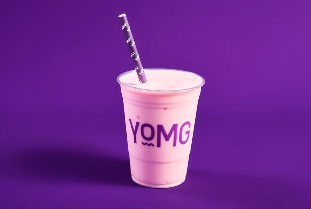 YOMG Strawberry Shake Menu Item - triple-scooped, super thick shake