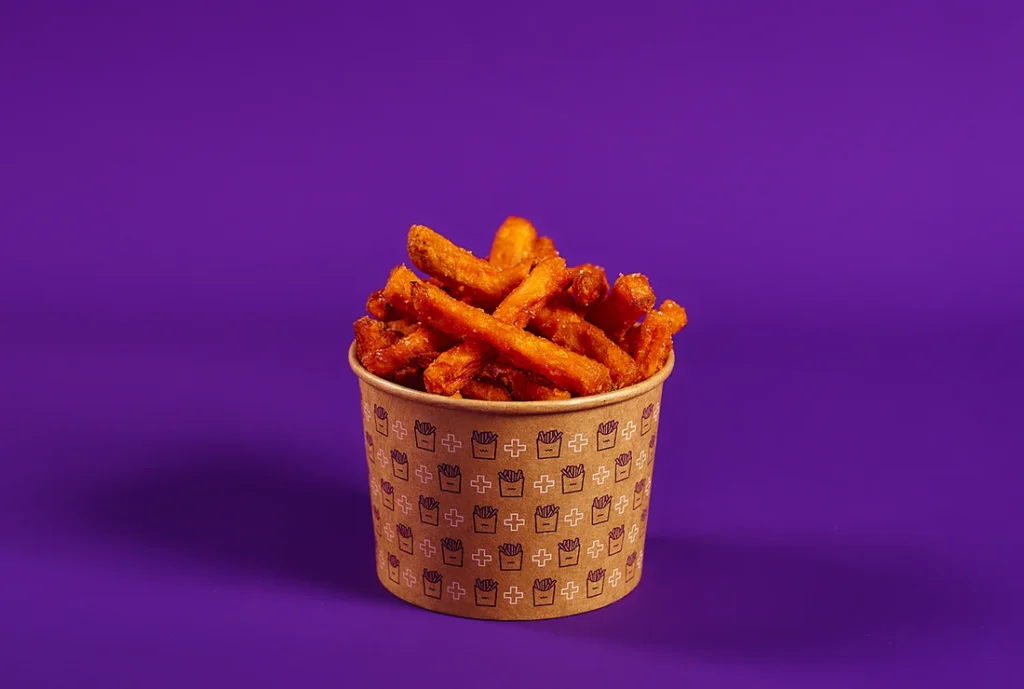 YOMG Sweet Potato Fries Vegan Snack Menu Item - with plain salt