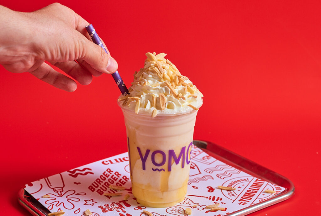 Bee Sting Shake ~ vanilla sponge, vanilla custard, honey, slivered almonds, icing sugar, milk, vanilla ice-cream, whipped cream (contains nuts)