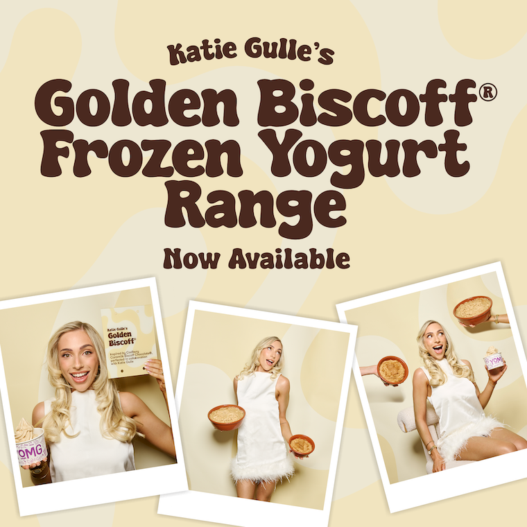 YOMG x Katie Gulle Golden Biscoff Frozen Yogurt Range