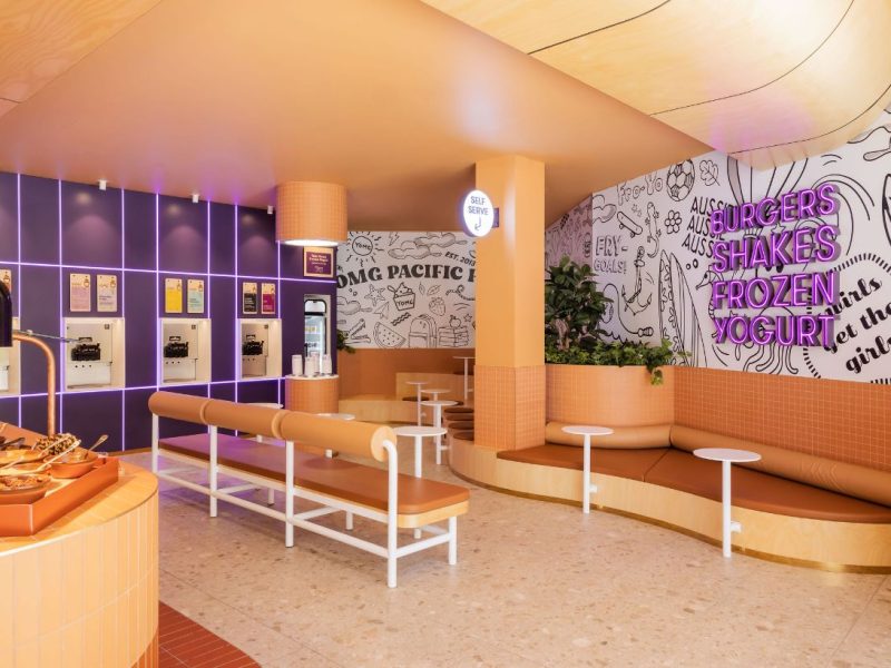 YOMG Pacific Fair Store Gallery Interior Seating and Froyo Station